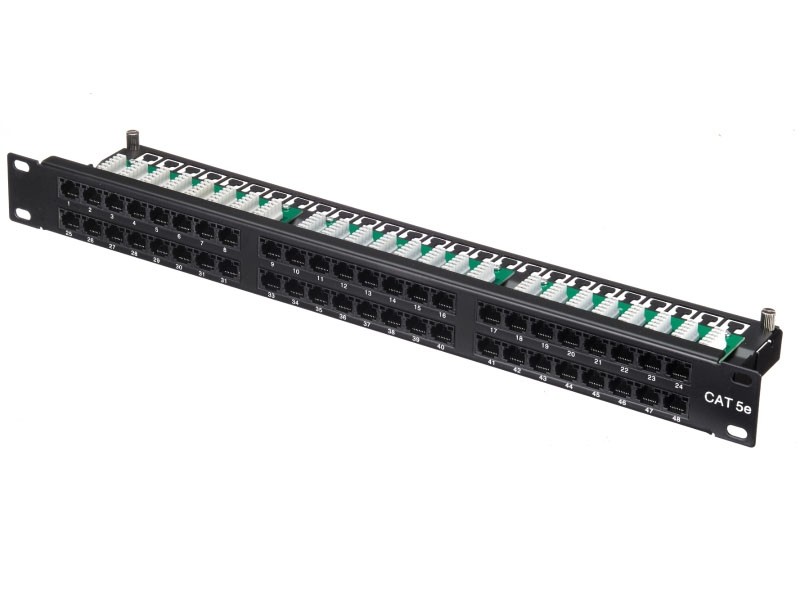 Патч-панель UTP, 19, 48 портов RJ45, cat.5е, 1U, Krone Type, компактная, L