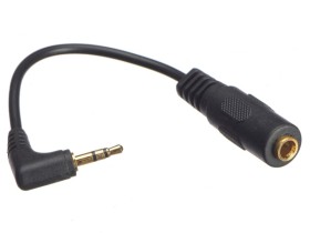 Переходник гнездо 3,5мм стерео - штекер 2,5мм стерео, угловой, шнур 10см, позолоченные контакты, Netko