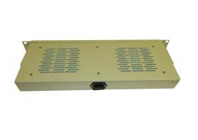 Полка вентиляторная 19 1U/2 вентилятора, с кабелем, без выключателя, серая Netko РАСПРОДАЖА