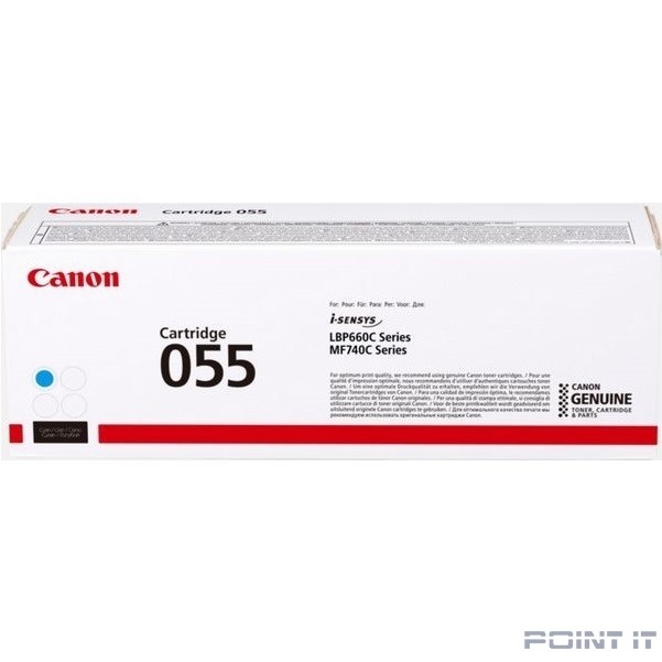 Canon CRG 055 C Тонер-картридж для Canon LBP66x/MF74x, (2100 стр.), голубой (GR)