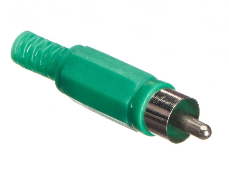 Штекер RCA зеленый, NETKO Optima