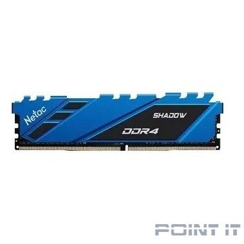 Память DIMM DDR4 8Gb PC25600 3200MHz CL16 Netac 1.2V blue с радиатором RTL (NTSDD4P32SP-08B)