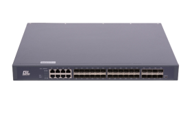 Управляемый коммутатор L3 GIGALINK уровня 3, 24 порта 100/1000BaseX SFP, 8 портов 10/100/1000BaseT, 8 портов 1/10GE SFP+, Резервный БП (опция)
