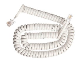 Шнур телефонный витой (4р4с) 4,5 метра / белый, NETKO Optima