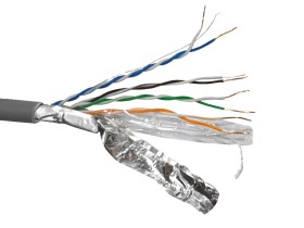 Кабель FTP4 cat.5е, одножильный, 305м, Cu, нг(А)-HF LSZH, Проходит Fluke тест, серый, NETKO Optima Silver