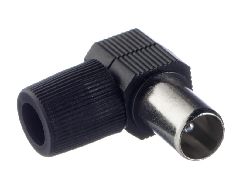 Штекер ТV угловой, черный, NETKO Optima