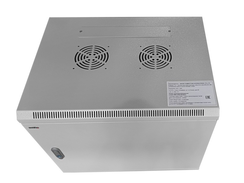 Шкаф настенный 9U серия WMA (Wall Maestro) (600х450х500), передняя дверь металл, собранный, серый Netko А