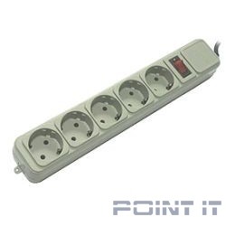 PowerCube Фильтр B, 3.0м, 5 евророзеток (SPG-B-10), серый