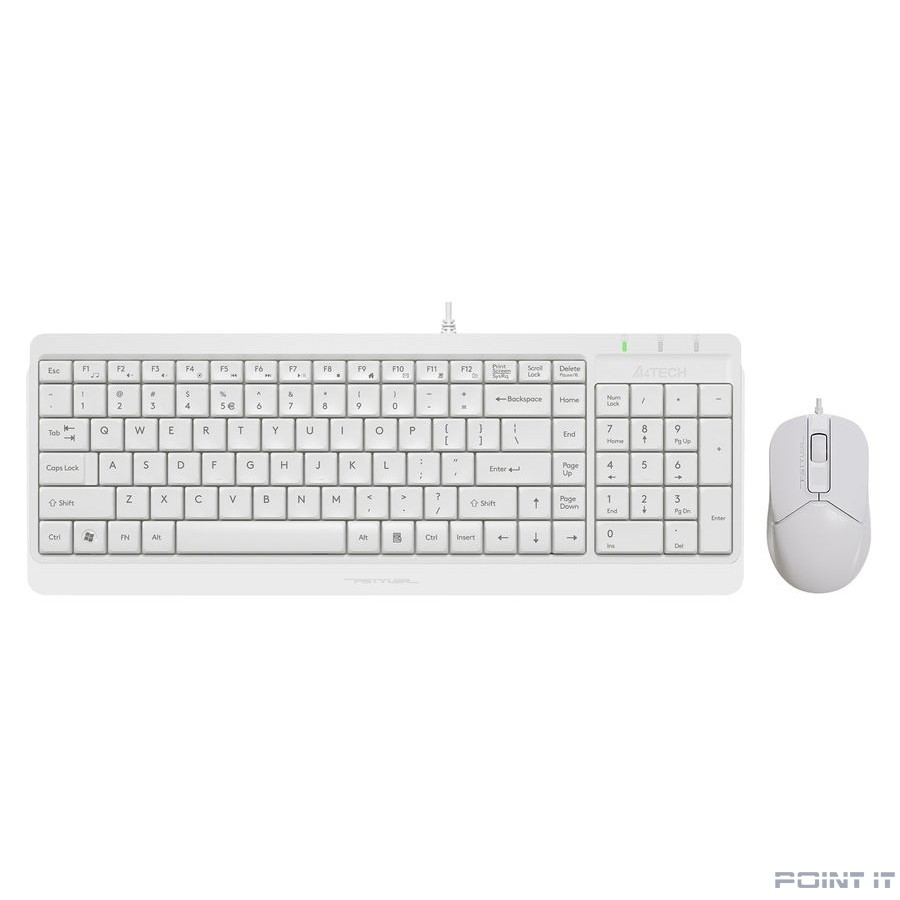 Клавиатура + мышь A4Tech Fstyler F1512 клав:белый мышь:белый USB (F1512 WHITE)