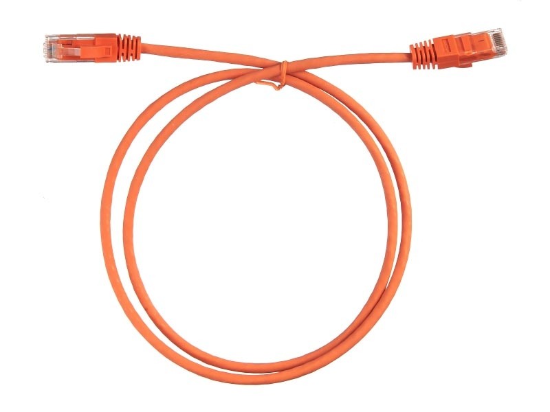 Патч-корд UTP4 cat.6, 1.0м, литой коннектор, LSZH, оранжевый, Netko CKC