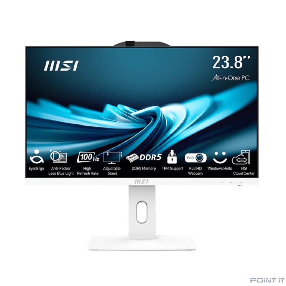 MSI Pro AP242P 14M AIO [9S6-AE0622-846] White 23.8" {FHD Non-touch i5-14400 (2.5GHz)/ 8Gb DDR5(1x8Gb)/ 512Gb SSD/Intel UHD/WirelessKB&mouse/NoOS}