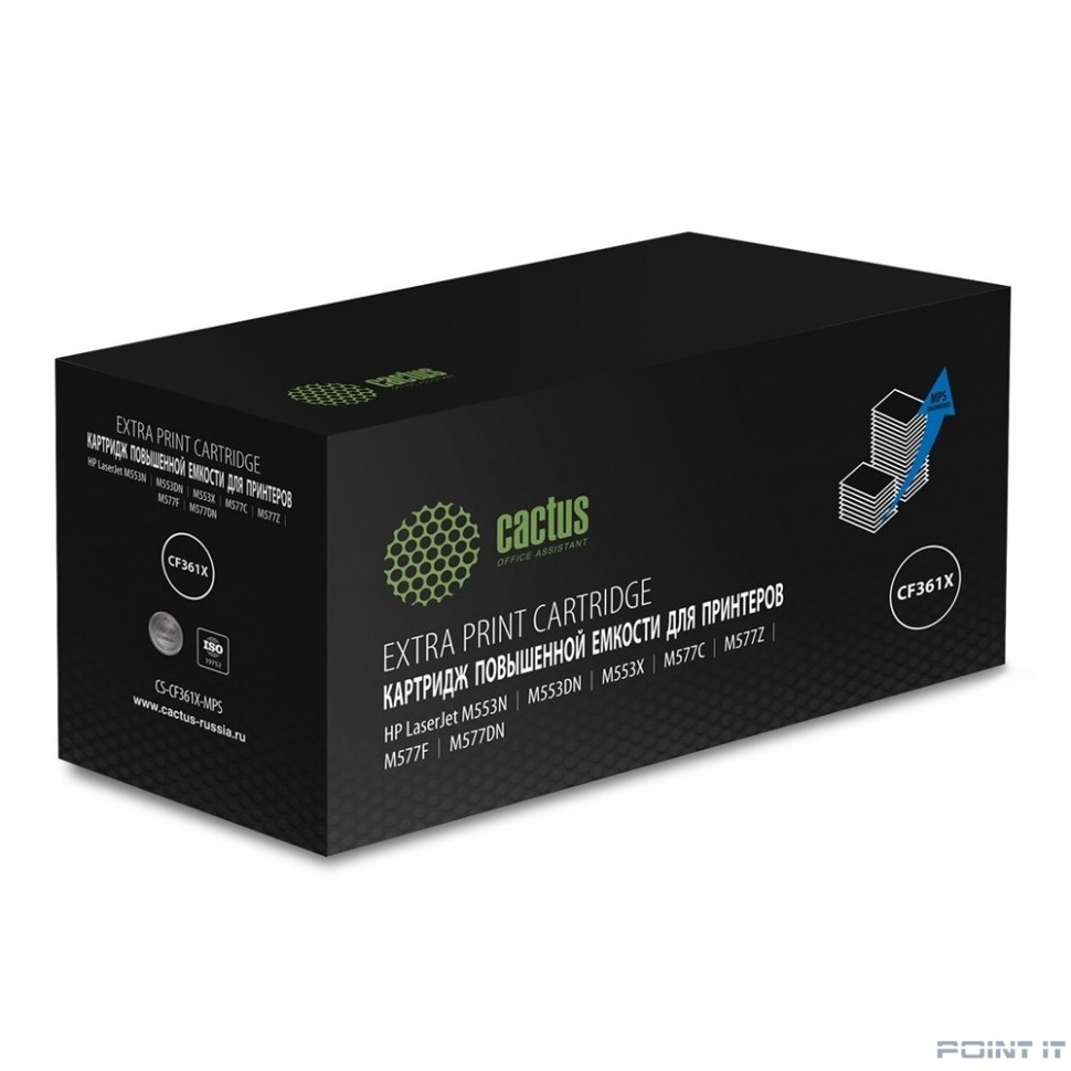 Картридж лазерный Cactus CS-CF361X-MPS голубой (18000стр.) для HP CLJ M552dn/M553dn/M553N/M553x