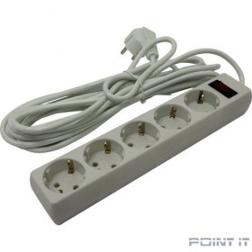 Exegate EX279359RUS Удлинитель ExeGate EC-5-5W (5 розеток, 5м, евровилка, белый)