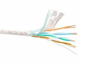 Кабель FTP4 cat.5е, одножильный, экранированный, 305м, CCA, серый, NETKO Optima