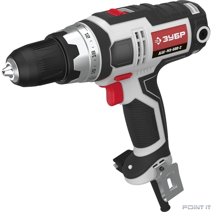 ЗУБР ДШ-М3-500-2 дрель-шуруповерт сетевая [ДШ-М3-500-2] {500 Вт, 0-450/0-1800 об/мин}