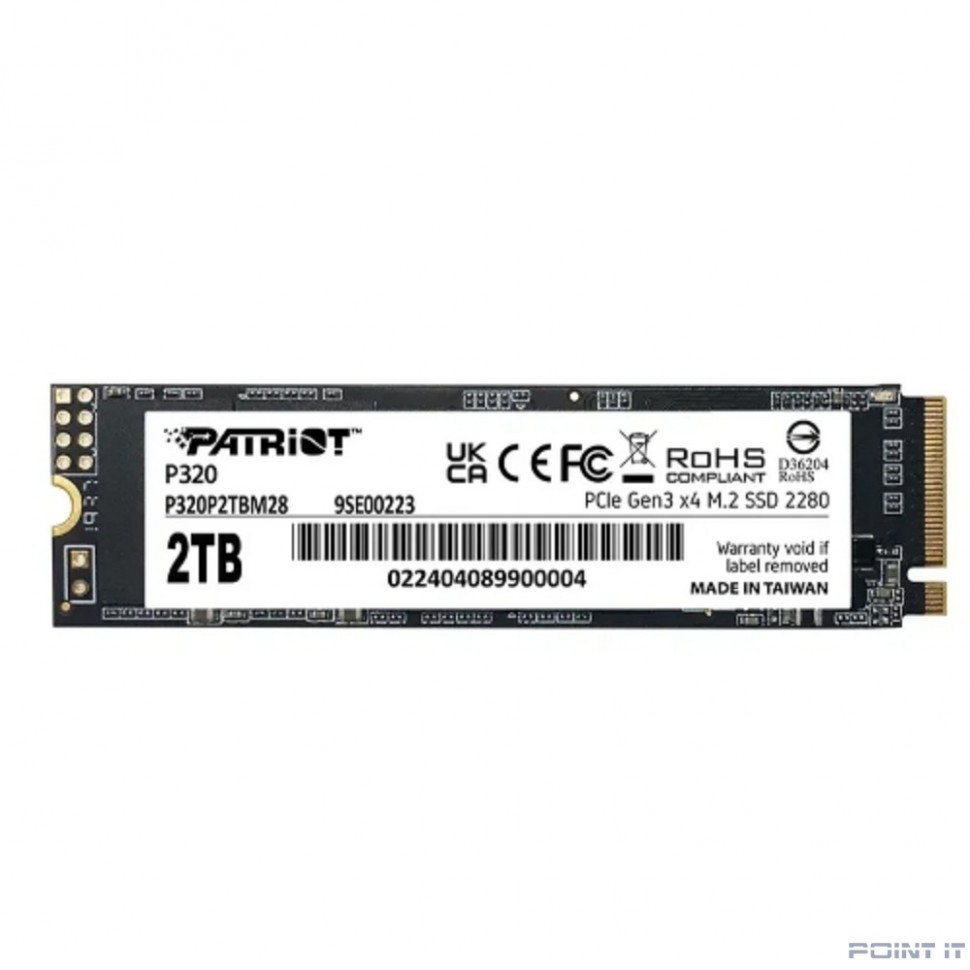 Накопитель SSD Patriot PCIe 3.0 x4 2TB P320P2TBM28 P320 M.2 2280