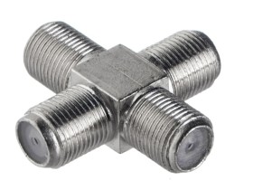 Переходник соединитель на 4 гн F крест (цинк), NETKO Optima