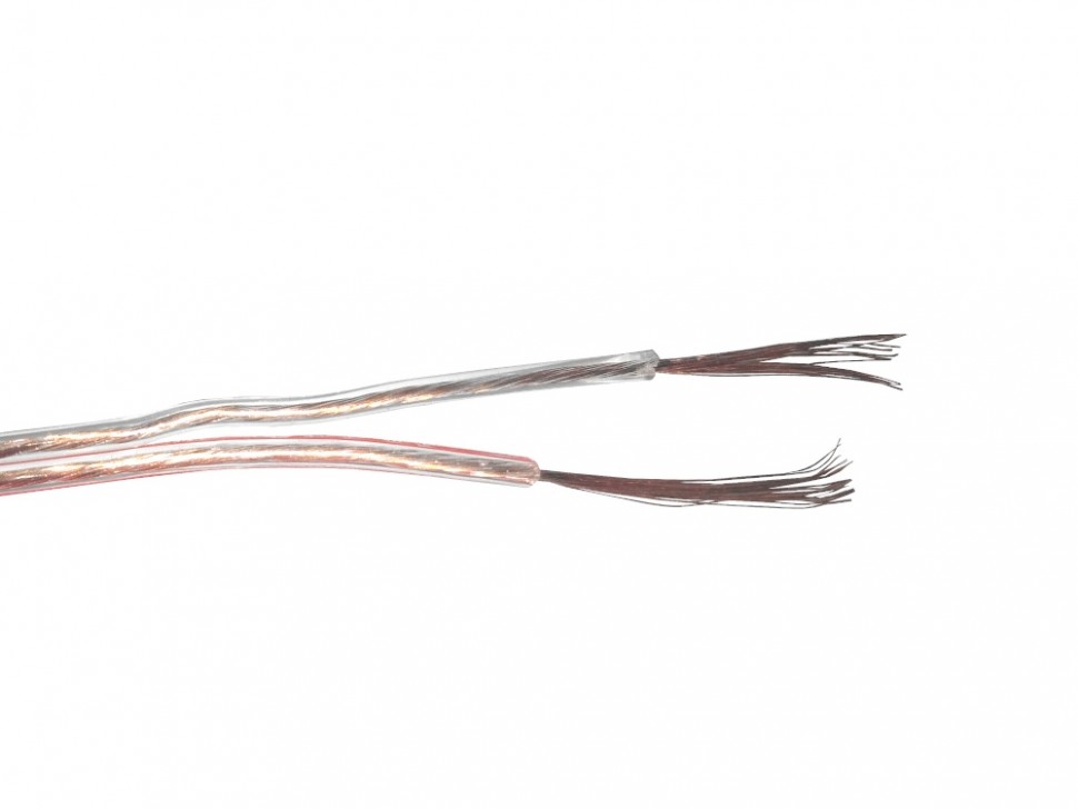 Кабель акустический 2*0.35мм2 (20*0.15мм) CCA, 100м, пластиковая катушка, прозрачный NETKO Optima