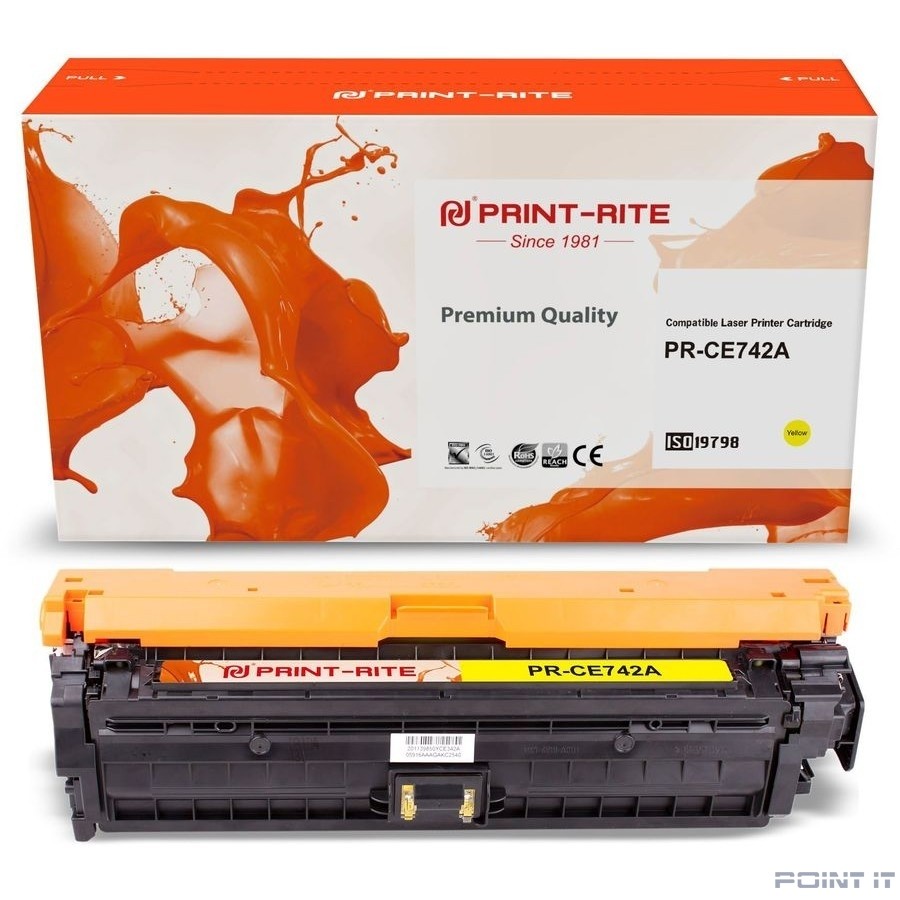 Картридж лазерный Print-Rite TFHAN6CPU1J PR-CE742A CE742A желтый (7300стр.) для HP LJ CP5220/CP5221/CP5223/CP5225