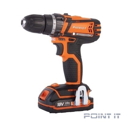 PATRIOT BR 181UES Дрель-шуруповерт аккумуляторная [180201481] { две батареи Li-Ion, 2,0 Ah, 18V, зарядка за 1 час, двусторонняя бита, кейс }