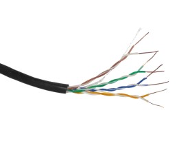 Кабель UTP4 cat.5е, одножильный, 305м, Cu, наружный, Проходит Fluke тест, черный, NETKO Optima Silver