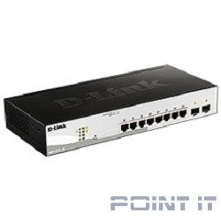 D-Link DGS-1210-10/F1A Настраиваемый L2 коммутатор с 8 портами 10/100/1000Base-T и 2 портами 1000Base-X SFP